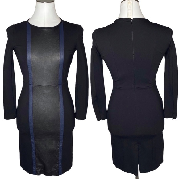 J. Crew Leather Panel Pinte Knit Dress - Picture 1 of 10